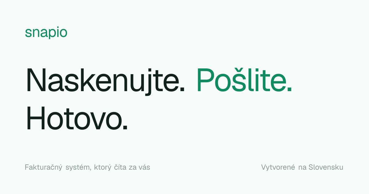 Snapio — Prémiová fakturácia pre Slovensko